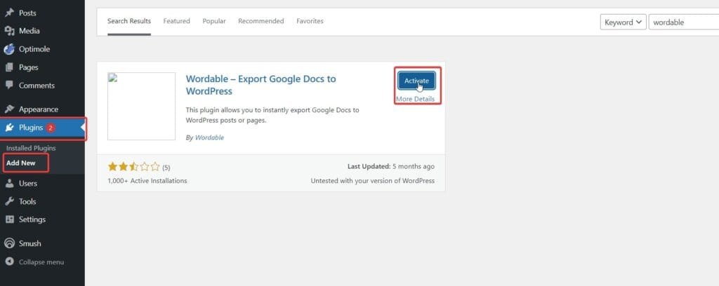 WORDABLE Review and Pricing: Integration with WordPress plugins