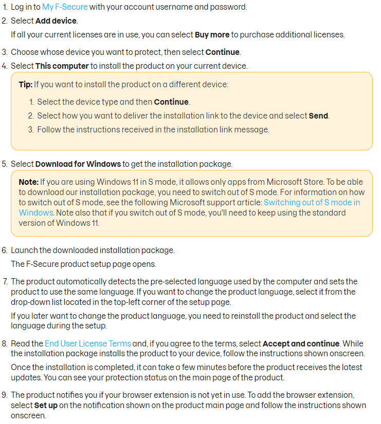 F-Secure Review and Pricing: F-Secure Installation process