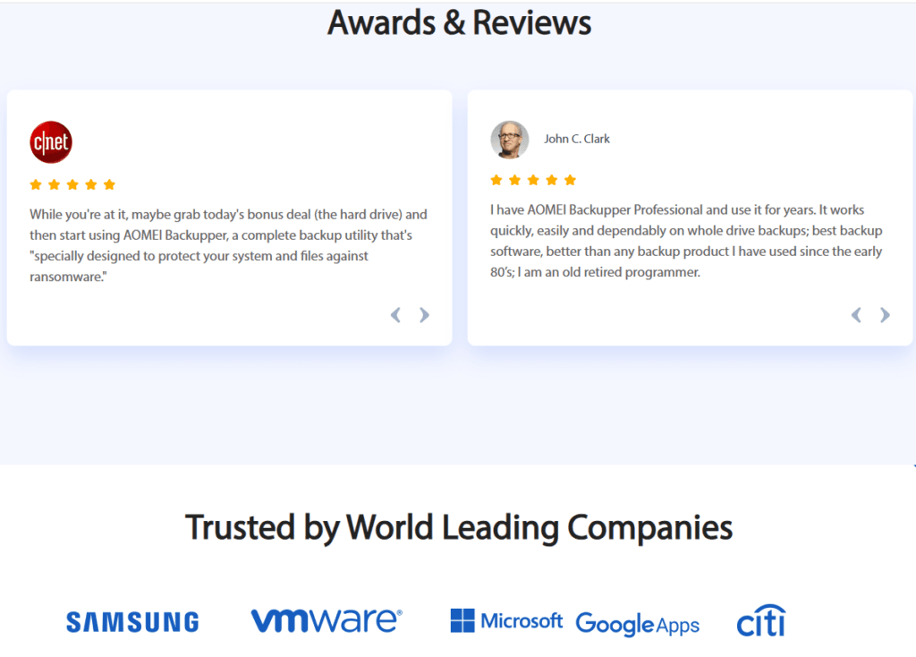 AOMEI Review and Pricing: Customer reviews and testimonials
