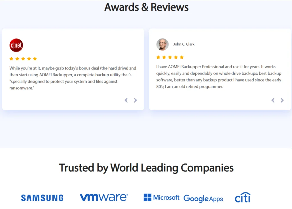 AOMEI Review and Pricing: Customer reviews and testimonials