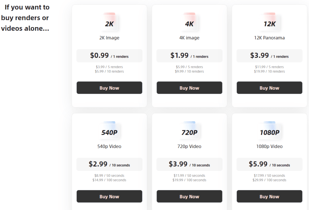 Homestyler Review and Pricing: buying renders and videos