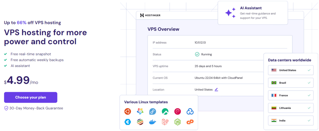 Hostinger Web Hosting and Builder: VPS Hosting