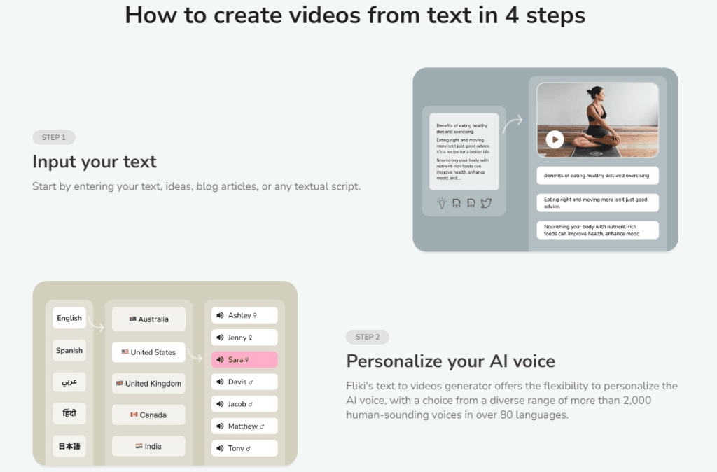 Fliki AI Text-to-Video: Easy accessibility