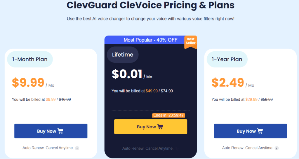 ClevGuard review: Pricing and plans