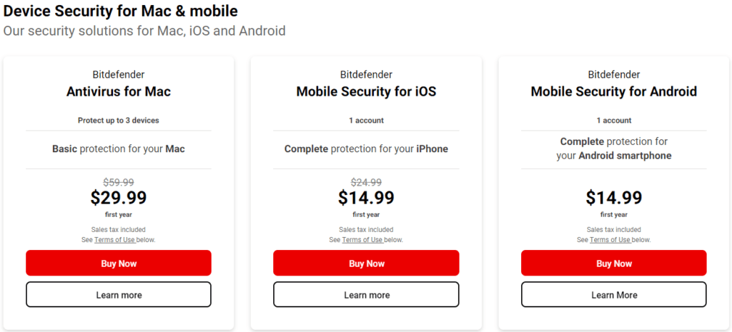 Bitdefender Review: Pricing Plans