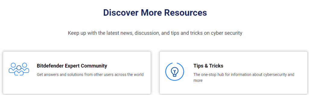 Bitdefender Review: More resources