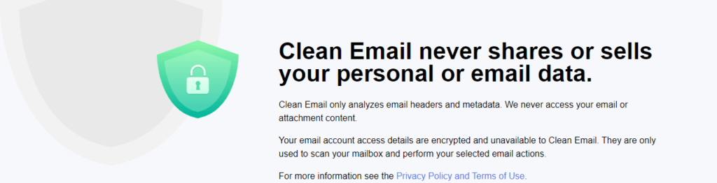 Clean Email Review: Privacy and security
