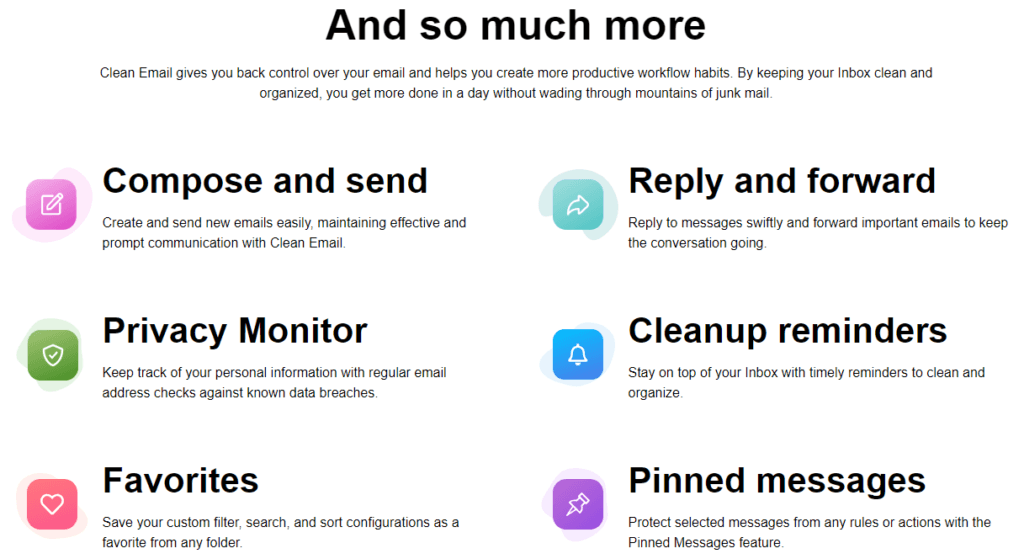 Clean Email Review: Additional features