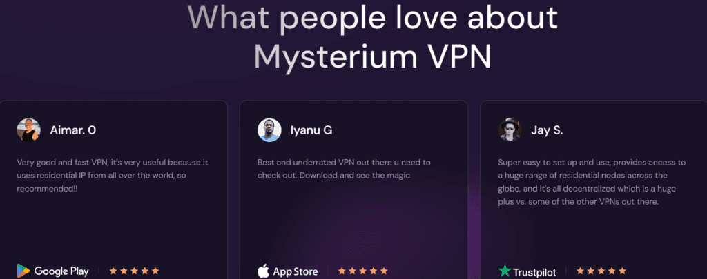 Mysterium VPN Review: Customer reviews