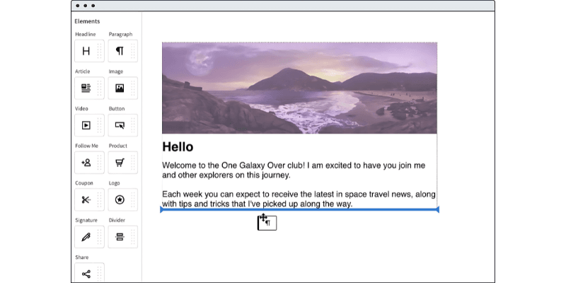 Aweber Review and Pricing: Drag and drop editor
