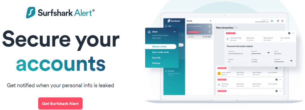 Surfshark Review: Surfshark alert