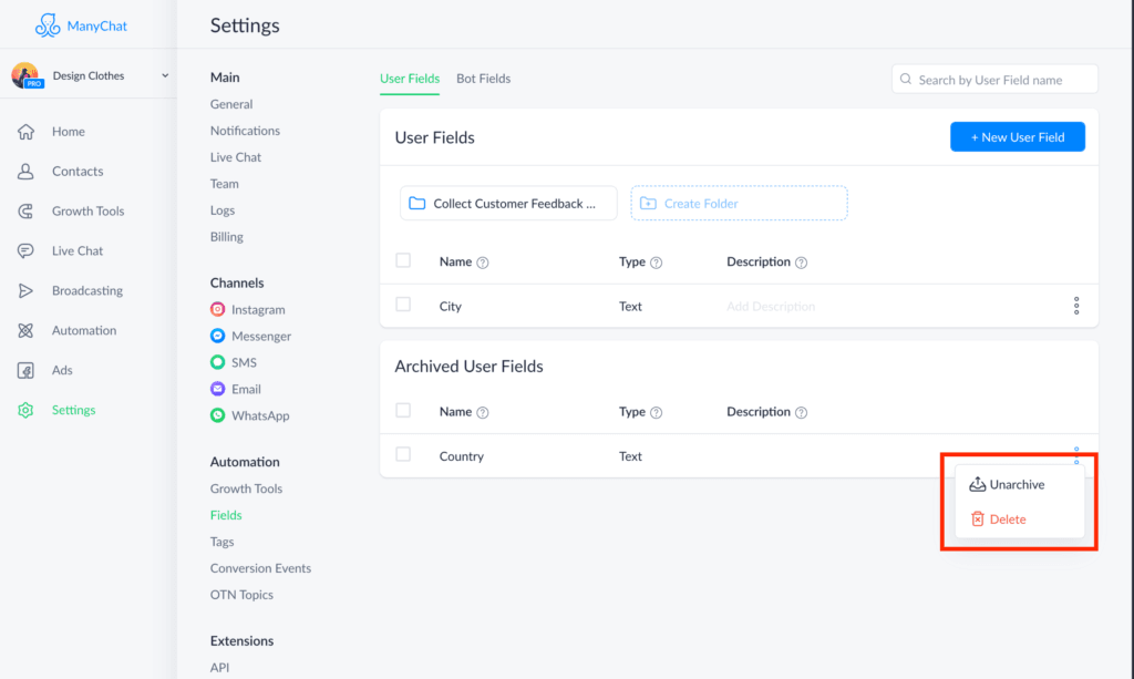 ManyChat Review: Manychat Custom fields and tags