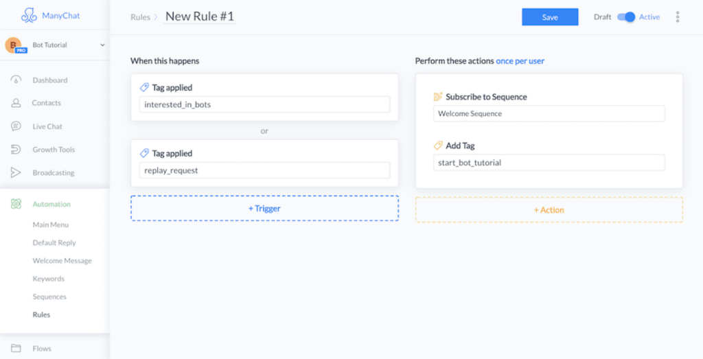 ManyChat Review: Manychat Automation triggers