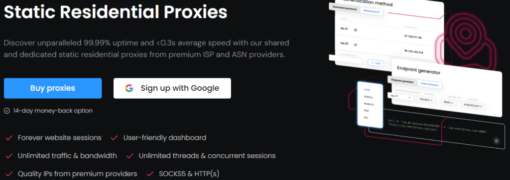 SmartProxy Review: SmartProxy static proxies