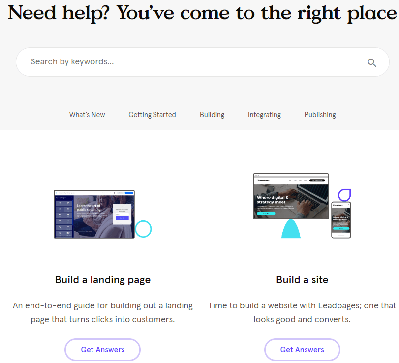 Leadpages Review: customer support
