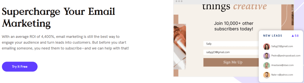 Leadpages Review: email marketing