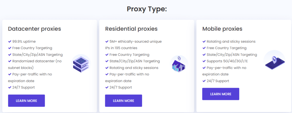 DataImpulse Review: DataImpulse Proxy type