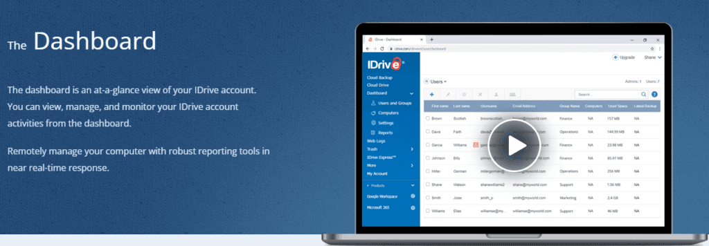 IDrive Review: IDrive manage computers