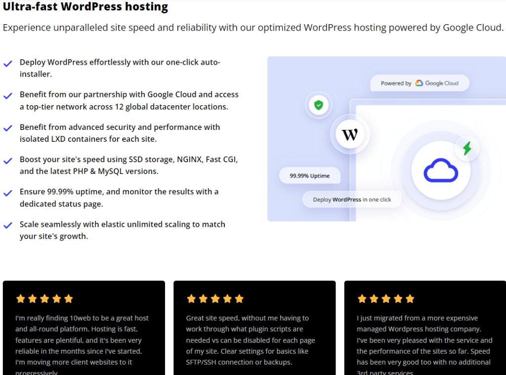 10Web Review: 10Web Google cloud