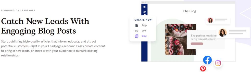Leadpages Review: blog posts