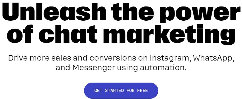 Chatbot: Manychat home page