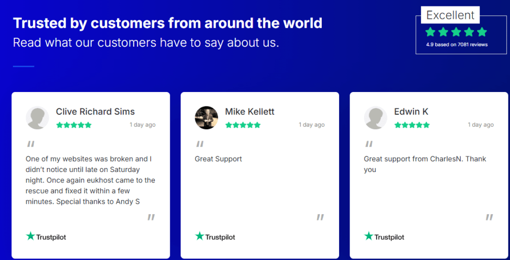 eUKhost Review: Customer Reviews
