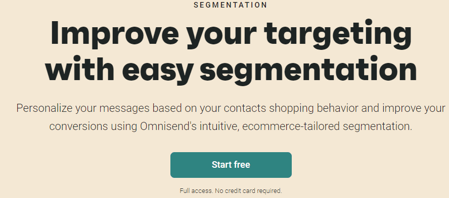 Omnisend Review: segmentation