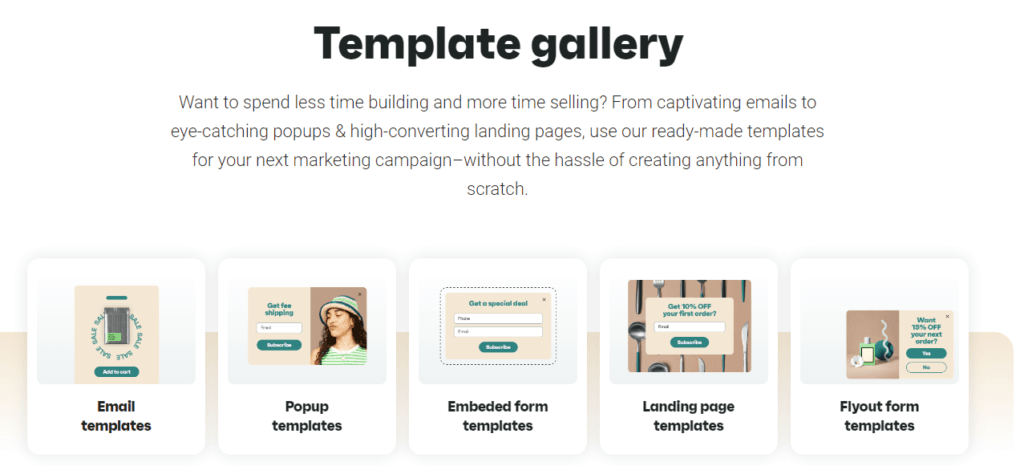 Omnisend Review: template gallery