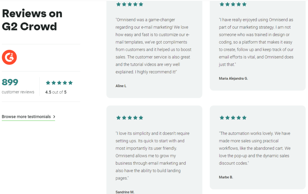 Omnisend Review: customer reviews and feedback