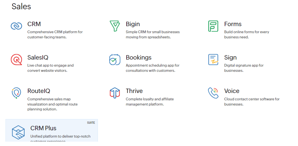 Zoho Review: Sales