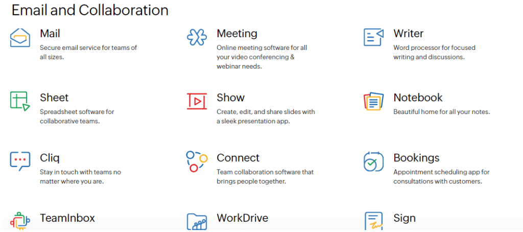 Zoho Review: email collaboration
