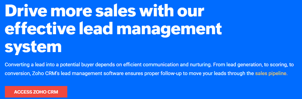 Zoho CRM: lead management