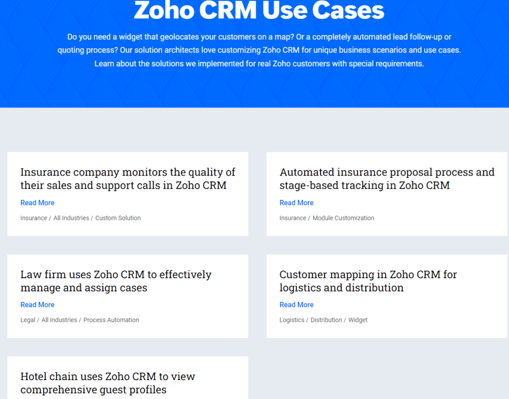 Zoho CRM: Use Cases