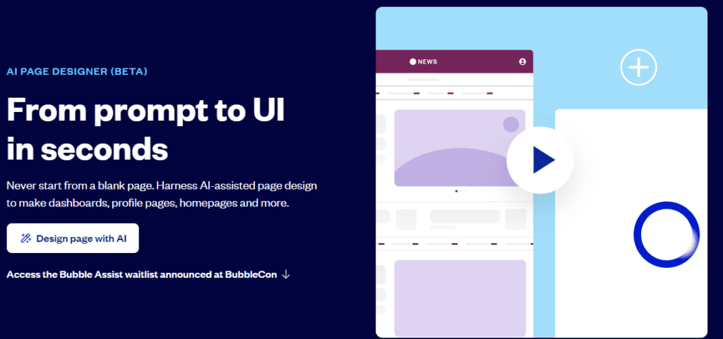 Bubble.io Review: Bubble io ai page designer