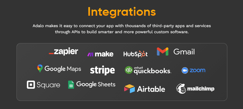 No-Code App Builders: Integrations