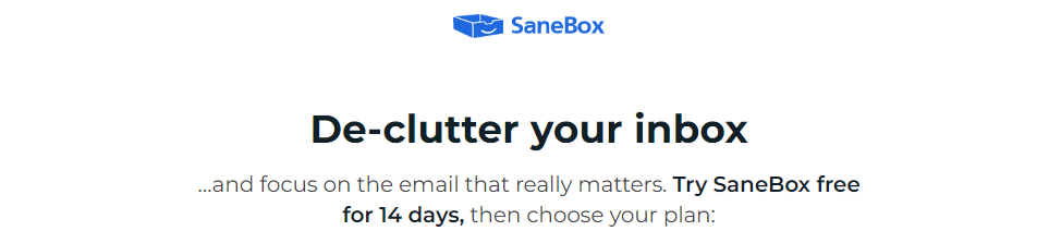 SaneBox Review: Pricing plans