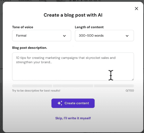 Hostinger website builder